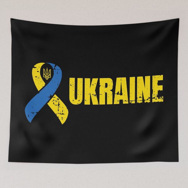 Item preview, Ukraine Ribbon Beautiful Blue and Yellow Distressed Illustration designed and sold by hobrath.