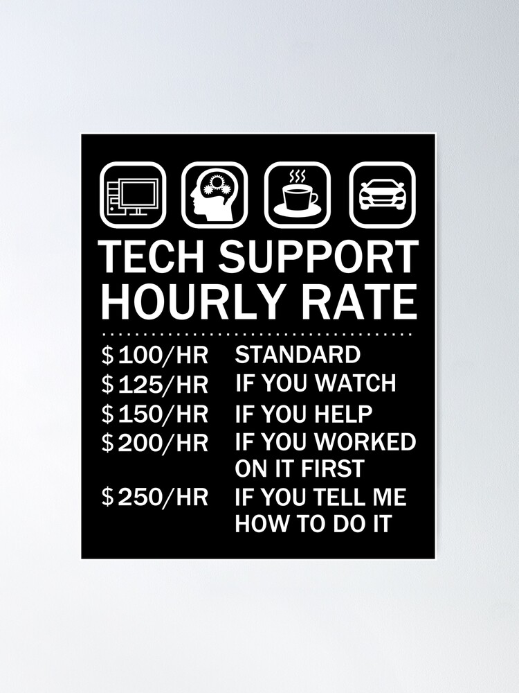 Thumbnail 1 von 3, Poster, Stundensatz für technischen Support, Computer Repair Geek designt und verkauft von DrVx.