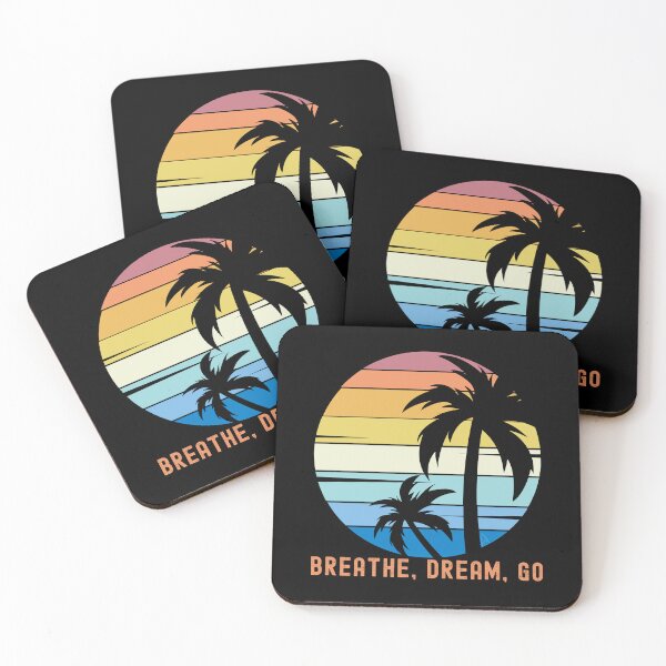 Item preview,  BREATHE DREAM GO, Vintage Sunset, Tropical Sunrise, Beach Lifestyle, Ocean Waves,Caribbean Vacation designed and sold by Sun Sand & Sea Art.