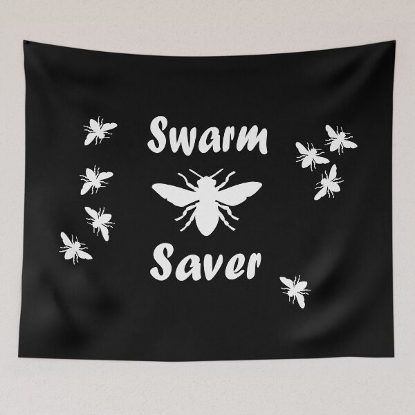 Item preview, Swarm Saver- Black and White with Cute Bees designed and sold by MountMercantile.