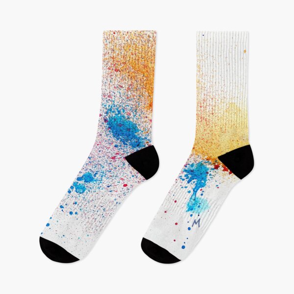 Item preview, Abstract Yellow Red Blue Hand-painted Splatter Art  designed and sold by Marianne Madson.
