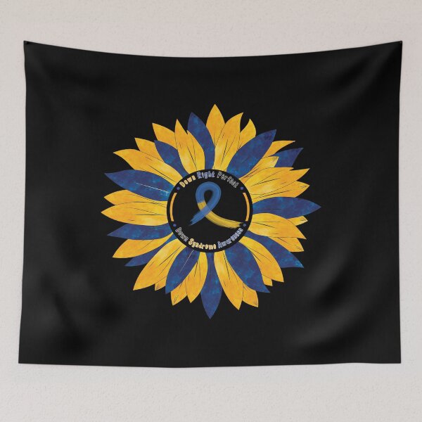 Item preview, down right perfect World Down Syndrome Day T21 Ribbon Sunflower gift designed and sold by ecomdesign.