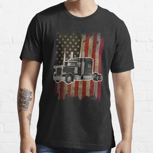 Trucker Flag T-Shirt Gift For Truck Driver
