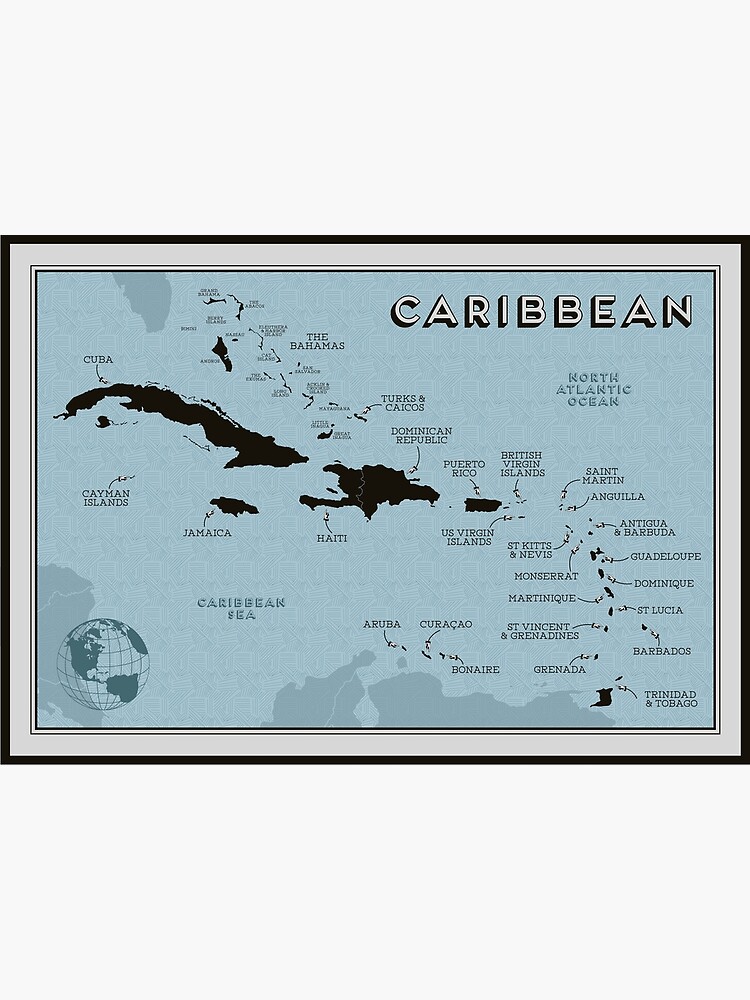 Discover Map of the Caribbean islands Premium Matte Vertical Poster