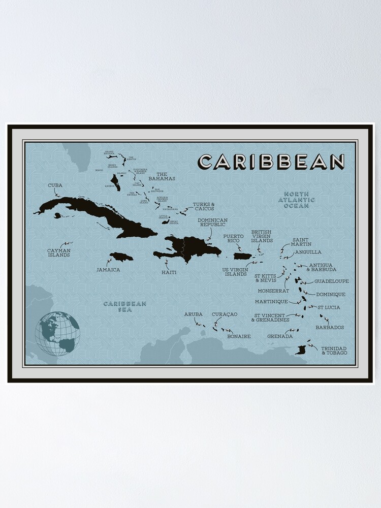 Map of the Caribbean islands