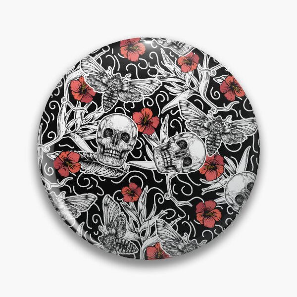 Item preview, Moth, skulls and flowers designed and sold by fakeface.