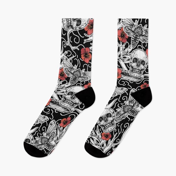 Item preview, Moth, skulls and flowers designed and sold by fakeface.