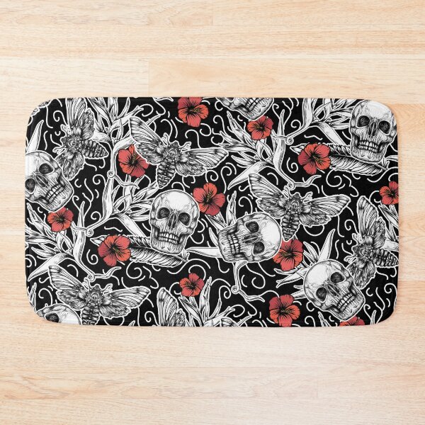 Item preview, Moth, skulls and flowers designed and sold by fakeface.