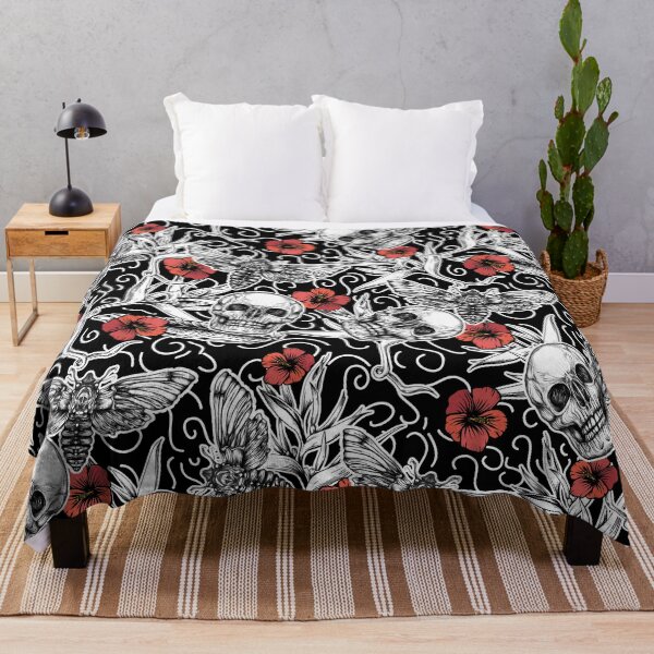 Item preview, Moth, skulls and flowers designed and sold by fakeface.