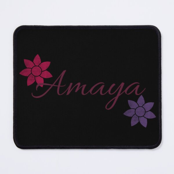 Item preview, Amaya Floral Name Calligraphy Design Black Version designed and sold by Cora Gregory.