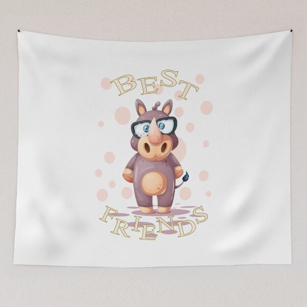 Item preview, Best Friends Rhino Cartoon designed and sold by aventi24.