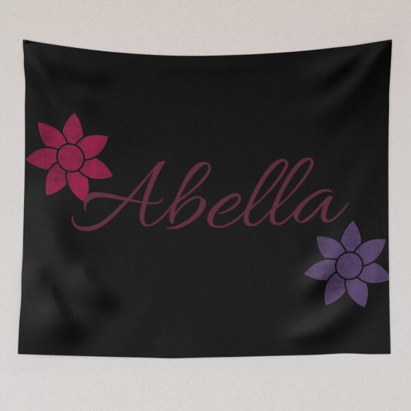 Item preview, Abella Floral Name Calligraphy Design Black Version designed and sold by Cora Gregory.