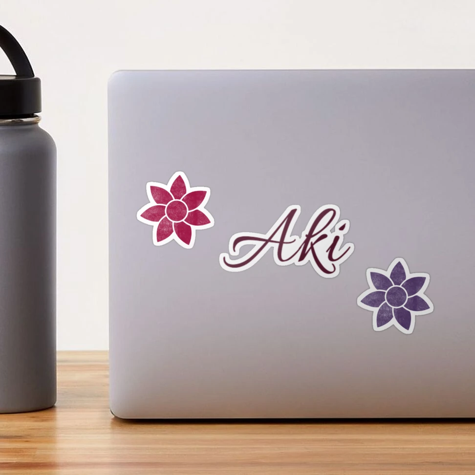 Aki Floral Name Calligraphy Design