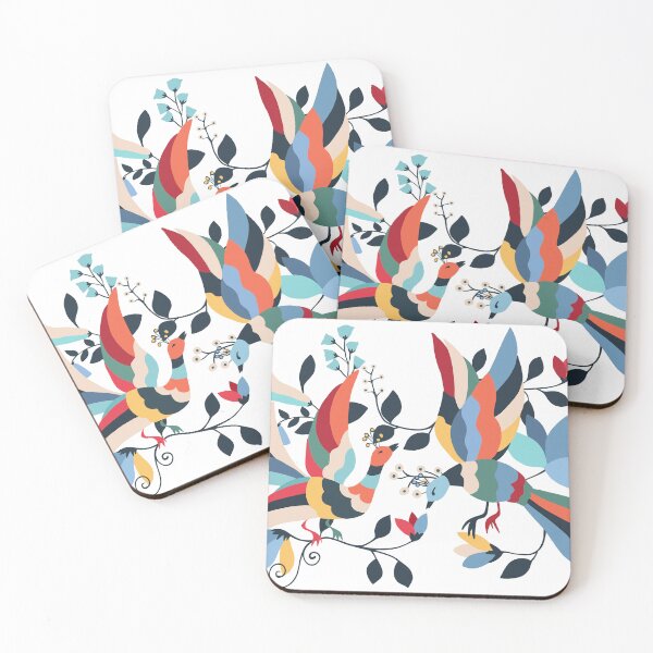 Item preview, Mexican artwork with birds and flowers designed and sold by CatsAndDots.