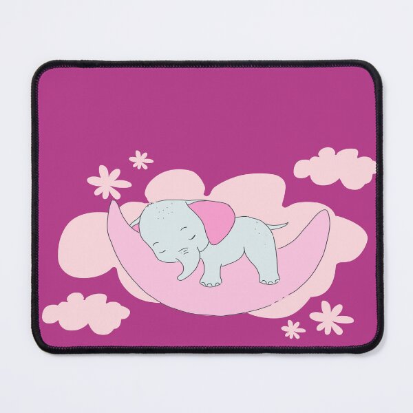 Item preview, New Member Of Our Herd - Cute Cartoon Baby Elephant - Lying On A Crescent Moon - Pink designed and sold by LMcDs.