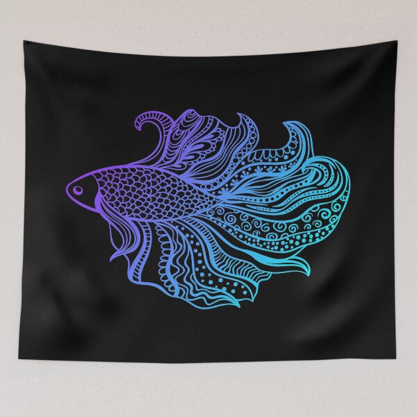 Item preview, Betta Fish - Purple/Cyan designed and sold by murkyswamp.
