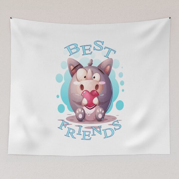 Item preview, Best Friends Love Rhino Cartoon designed and sold by aventi24.