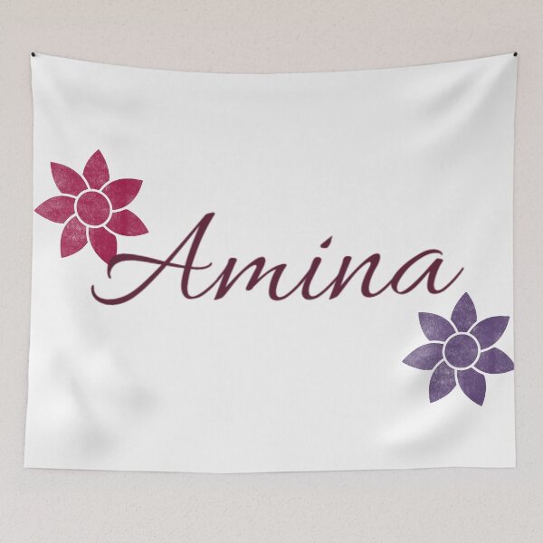 Item preview, Amina Floral Name Calligraphy Design designed and sold by Cora Gregory.