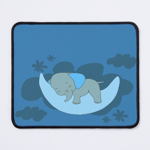Item preview, New Member Of Our Herd - Cute Cartoon Baby Elephant - Lying On A Crescent Moon - Blue designed and sold by LMcDs.