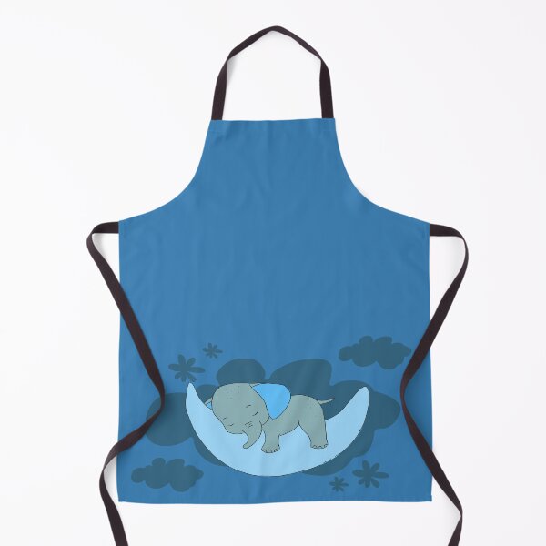 Item preview, New Member Of Our Herd - Cute Cartoon Baby Elephant - Lying On A Crescent Moon - Blue designed and sold by LMcDs.