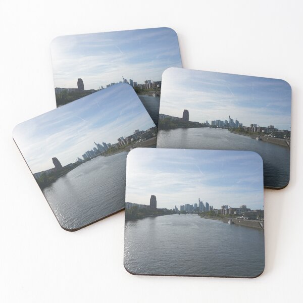 Item preview, Frankfurt am Main skyline view and Main river view in summer designed and sold by Montrepeneuer.