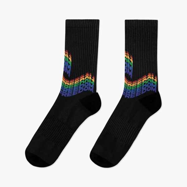 Item preview, Freedom wavy logo design with LGBT flag colors designed and sold by Martapp.
