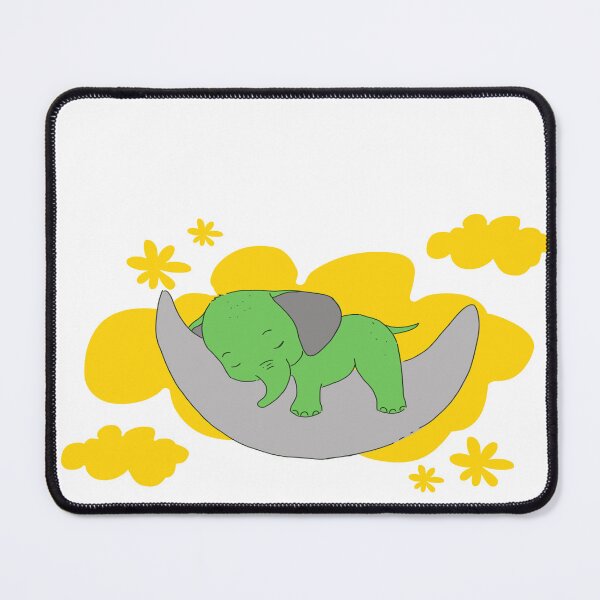 Item preview, New Member Of Our Herd - Cute Cartoon Baby Elephant - Lying On A Crescent Moon - Neutral Colour's designed and sold by LMcDs.