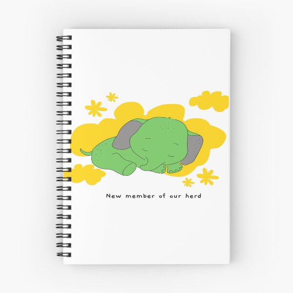 Item preview, New Member Of Our Herd - Cute Cartoon Baby Elephant - Sleeping On A Cloud - Neutral Colour's designed and sold by LMcDs.