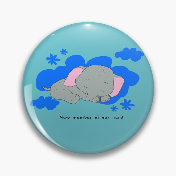 Item preview, New Member Of Our Herd - Cute Cartoon Baby Elephant - Sleeping On A Cloud - Blue designed and sold by LMcDs.