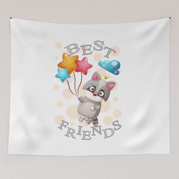 Item preview, Best Friends Star Raccoon Cartoon designed and sold by aventi24.