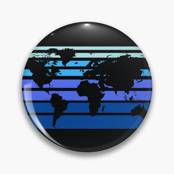 Item preview, World  Map  Blue Ombre Stripes designed and sold by BlakefourDesign.