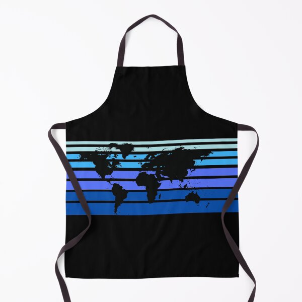 Item preview, World Map Blue Ombre Stripes designed and sold by BlakefourDesign.