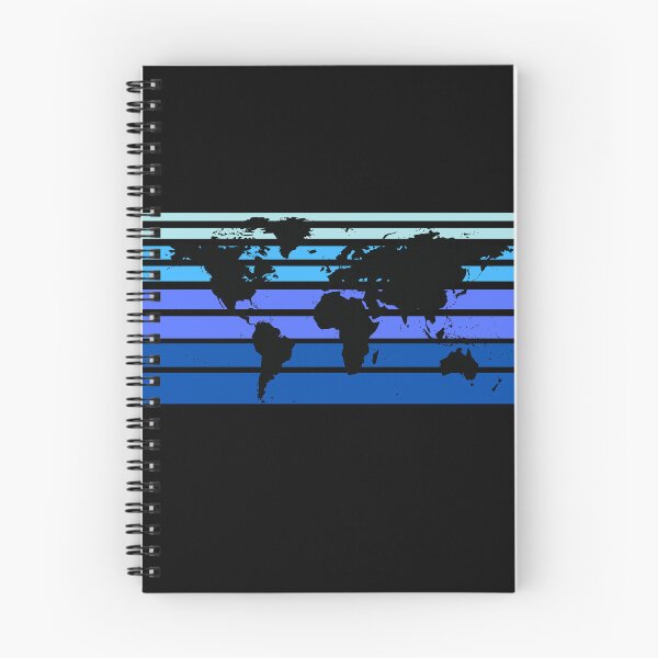 Item preview, World  Map  Blue Ombre Stripes designed and sold by BlakefourDesign.