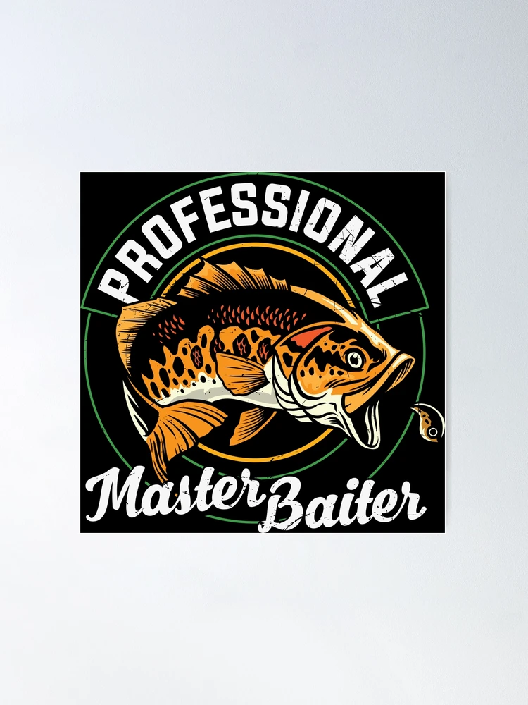  Master Baiter Vintage Bass Fishing Funny Angler Premium T-Shirt  : Clothing, Shoes & Jewelry