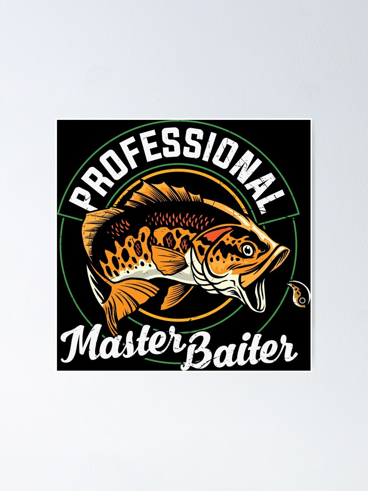 Professional Master Baiter Retro American Flag Funny Fishing T-Shirt