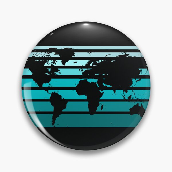 Item preview, World Map Teal Ombre Stripes designed and sold by BlakefourDesign.