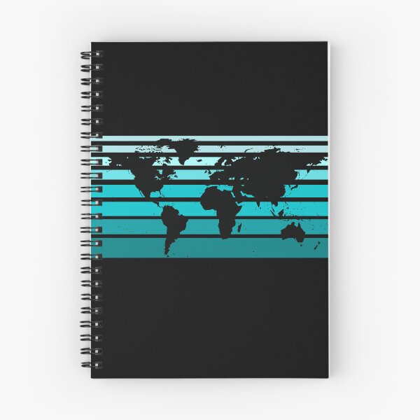 Item preview, World Map Teal Ombre Stripes designed and sold by BlakefourDesign.