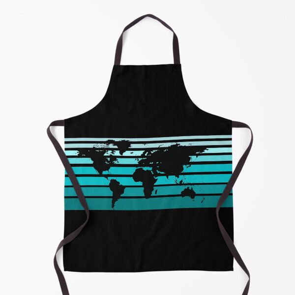 Item preview, World Map Teal Ombre Stripes designed and sold by BlakefourDesign.