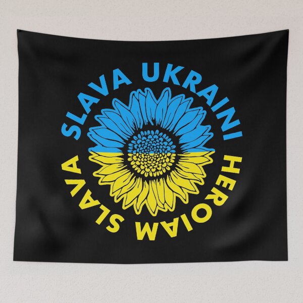 Item preview, Slava Ukraini - Heroiam Slava - Ukrainian Sunflower  (flag) designed and sold by Thelittlelord.