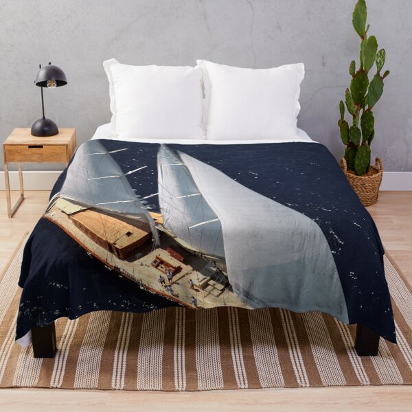 Item preview, aerial shot of sailboat designed and sold by laikaincosmos.