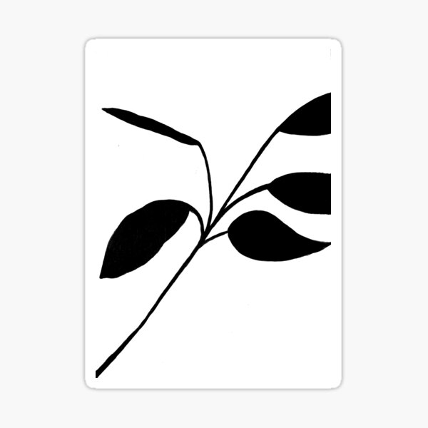 black and white flower Sticker