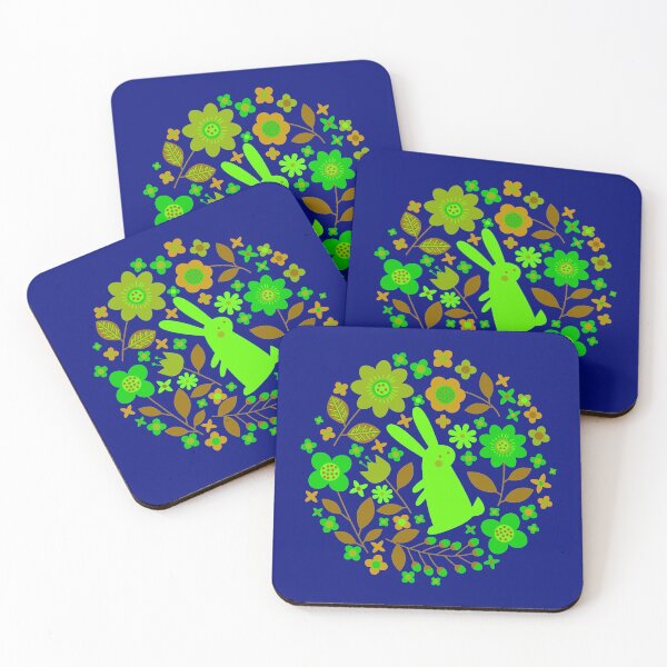 Item preview, Floral pattern with rabbit designed and sold by SMILE88.