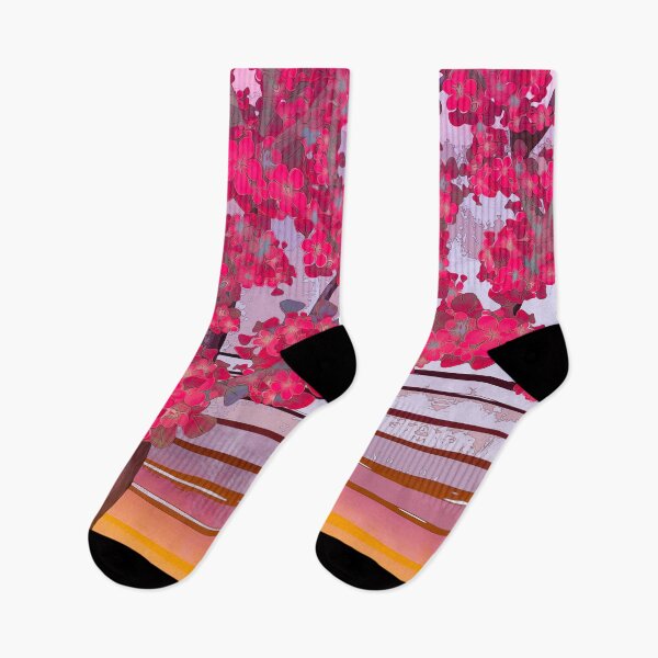 Item preview, Landscape, cherry tree blossom, pastel blush, yellow, light grey designed and sold by Svitac.