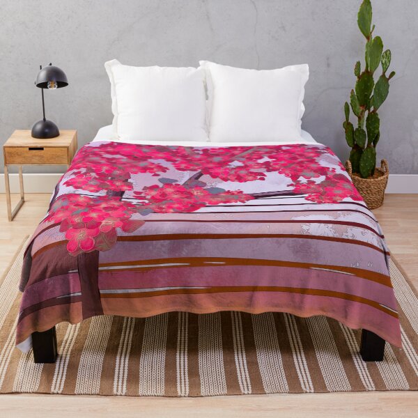 Item preview, Landscape, cherry tree blossom, pastel blush, yellow, light grey designed and sold by Svitac.