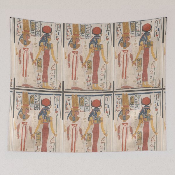 Item preview, Queen Nefertari Being Led By Isis ( Ancient Egyptian Painting Art) designed and sold by universegrace.