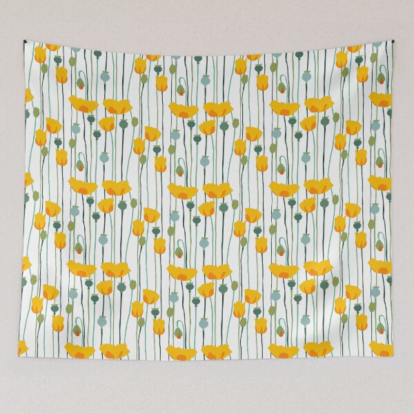 Item preview, White Field of Poppies - Yellow designed and sold by Katexdes.