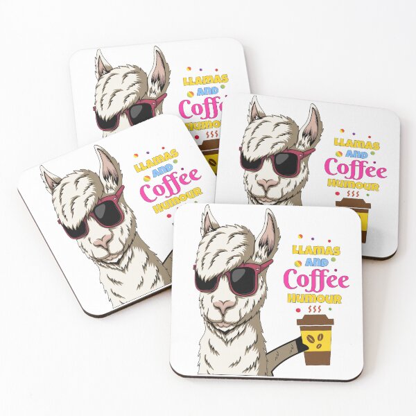 Item preview, llamas and coffee humour designed and sold by storefoxmix.