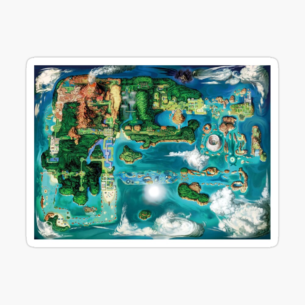 Pokedex Pokémon Omega Ruby and Pokémon Alpha Sapphire No Hoenn Region  Poster Map