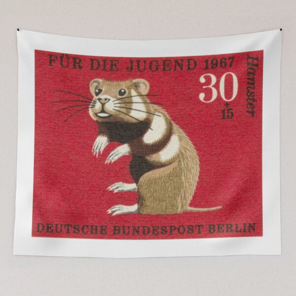 Item preview, Vintage Retro Philately 1967 Germany Hamster Postage Stamp designed and sold by cutestamps.