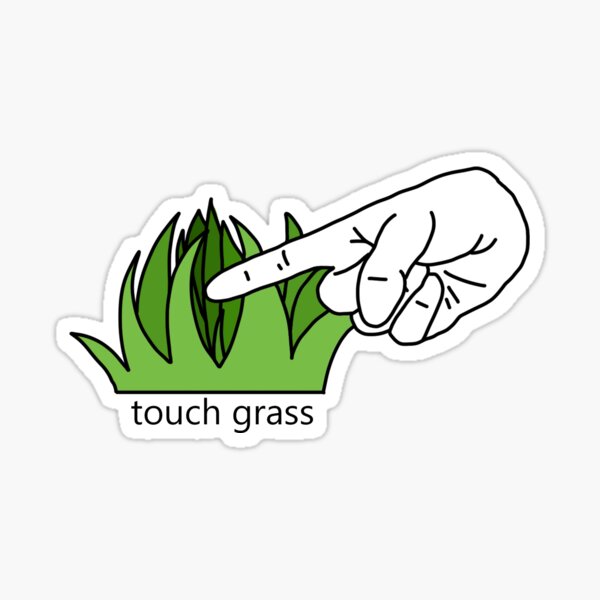 Touch Grass Meme Vinyl Gloss Sticker 